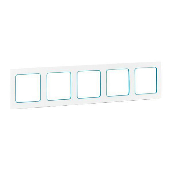 Рамка 5-м Стокгольм бел. с линией цвета син. EKF EXM-G-306-30