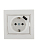 Розетка 1-м СП Mira 16А с заземл. + USB разъем бел. LEZARD 701-0202-181