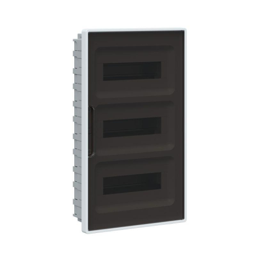 Щиток 36 мод встраиваемый для полых стен FRAME с тонированной дверцей с 4 шинами PEN (2шт на 8 отв. и 2шт на 10 отв.) бел. DKC F36B3WD