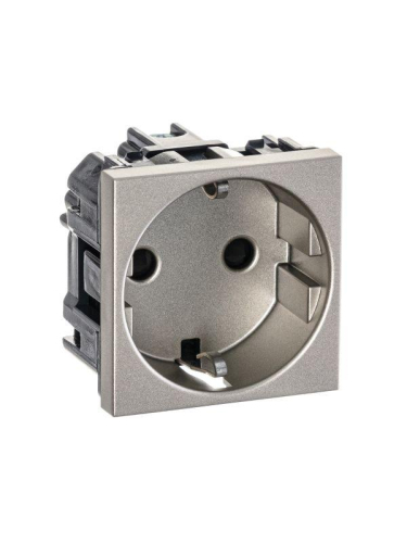 Механизм розетки 1-м СП 2мод. Zenit 16А IP20 250В с заземл. Schuko защ. шторки шампань ABB 2CLA228800N1901