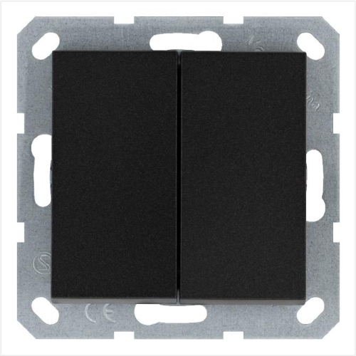 Переключатель перекрестный 2-кл. 10А IP20 механизм антрацит Jasmart G3014B