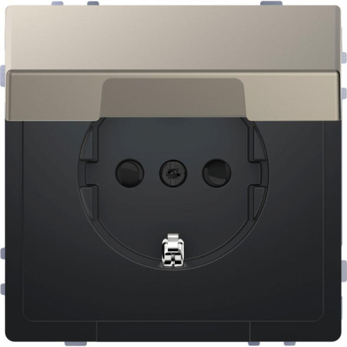 Розетка 1-м СП Merten D-Life 16А IP20 с заземл. с крышкой SD никель SchE MTN2310-6050