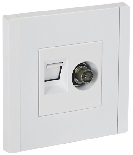 Розетка 2-м TV+RJ45 кат.5E FORTE&PIANO FP236 бел. IEK FP-AK20-1-K01