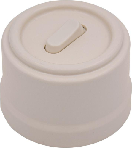 Выключатель 1-кл. (клавишный) пластик песочн. зол. Bironi B1-220-24