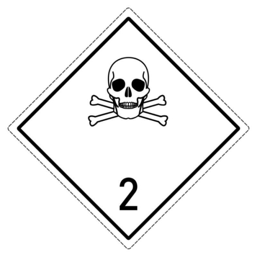Знак опасности 2.2 "Ядовитый газ" 250х250мм пленка самоклеящаяся EKF an-7-2-2
