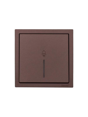 Кнопка звонка с индик. СП ZIMA IP20 безвинт. зажим шоколад LEZARD 704-7388-108QC