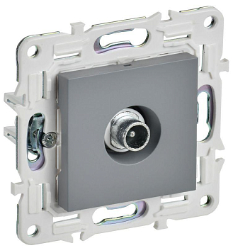 Розетка телевизионная проходная TV SKANDY SK-A17Gr сер. IEK SK-A10-P-K03