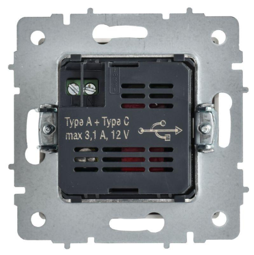 Розетка BRITE РЮ11-1-БрАБ 18Вт USB A+C механизм арктич. бел. IEK BR-U22-018-K91