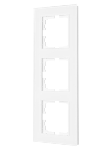 Рамка 3-местн. вертик. VESNA стекло бел. LEZARD 742-5480-153