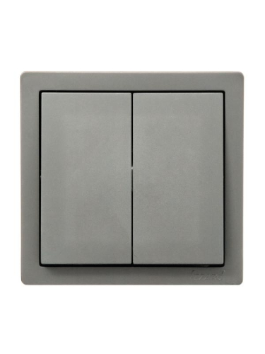 Выключатель 2-кл. ОП LETO платина LEZARD 752-3500-101