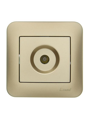 Розетка телевизионная оконечная TV СП ASTI IP20 в сборе золото. LEZARD 7081-3636-130