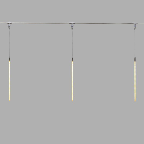 Гирлянда светодиодная "Тающие сосульки" 10шт х 50см шаг 100см 600LED тепл. бел. 24В провод каучук бел. соединяется Neon-Night 256-423