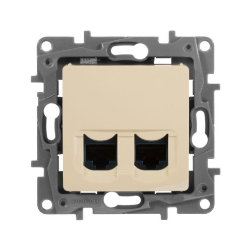 Розетка компьютерная 2-м СП Etika RJ45 кат.5E UTP механизм сл. кость IEK 672355