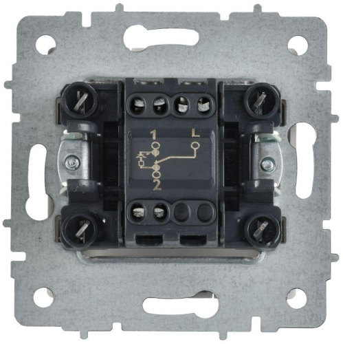 Выключатель проходной 1-кл. СП BRITE ВС10-1-7-БрАБ 10А с индикацией механизм арктич. бел. IEK BR-V12-1-10-K91