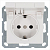 Розетка 1-м Shuko 16А IP20 с заземл. защ. шторки с крышкой механизм бел. глянцевый Jasmart G5505W