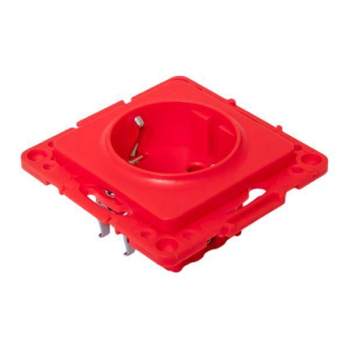 Розетка 1-м СП Стокгольм 16А с заземл. защ. шторки винтов. клеммы механизм красн. EKF EYR16-028-30