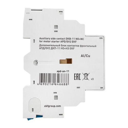Блок контактов дополнительный боковой АПД/GV2 ДКП-11 НО+НЗ EKF apd-an-11
