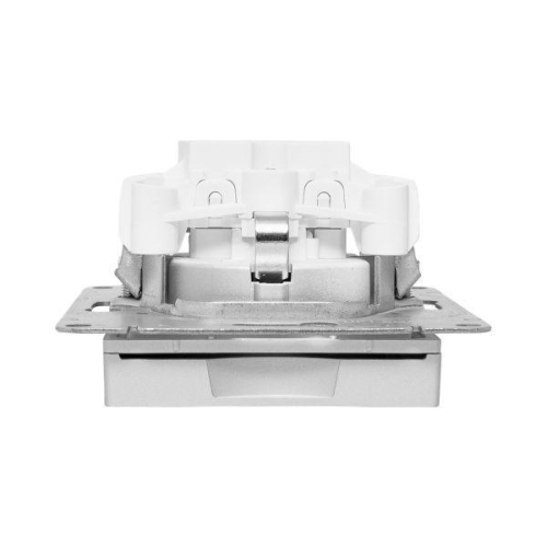 Розетка СП Эпика 16А IP44 с заземл. защ. шторки с крышкой механизм алюм. EKF UP1-SOA-111-44