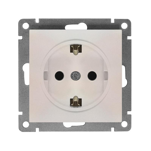 Розетка 1-м СП Афина 16А IP20 с заземл. механизм жемчуж. Universal A0028-OBr