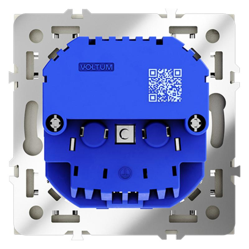 Розетка 1-м СП S70 16А с USB A+A с заземл. защ. шторки механизм сталь Voltum VLS040405