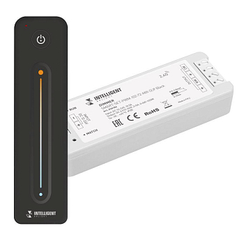 Диммер SMART-SET-PWM-102-72-MIX-SUF Black (12-24В 2х5А ПДУ LINE 2.4G) IP20 пластик INTELLIGENT ARLIGHT 036186