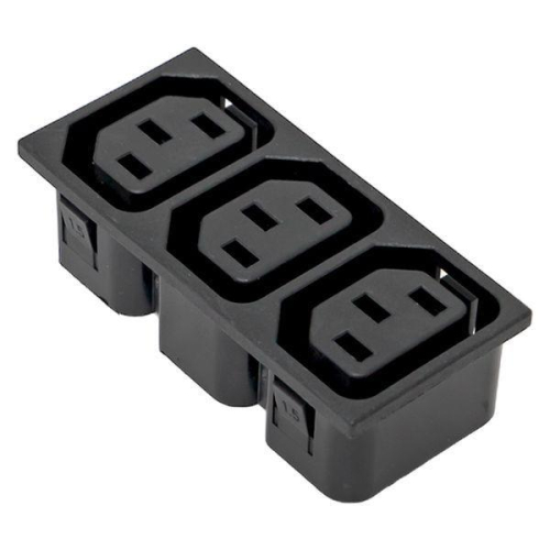 Розетка с 3 разъемами IEC C13 250В 15A черн. EKF SB-ROZ-3C13-BL