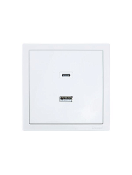 Розетка СП ZIMA IP20 Type-C + USB механизм бел. LEZARD 704-0288-192TC