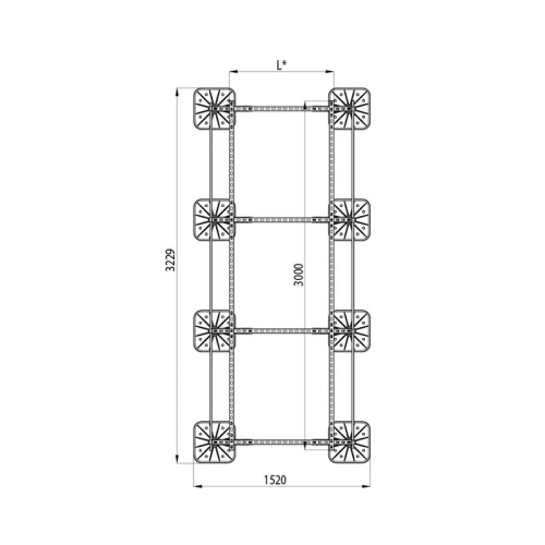 Конструкция опорная для установки оборудования TECHNORAPTOR FOOT 1200х3000 тип 3 KM-TR-F-SSEI-1200-3000-3 КМ TR0018