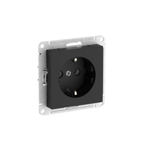 Розетка AtlasDesign 16А с заземл. быстрозажим. клем. механизм карбон SE ATN001043S