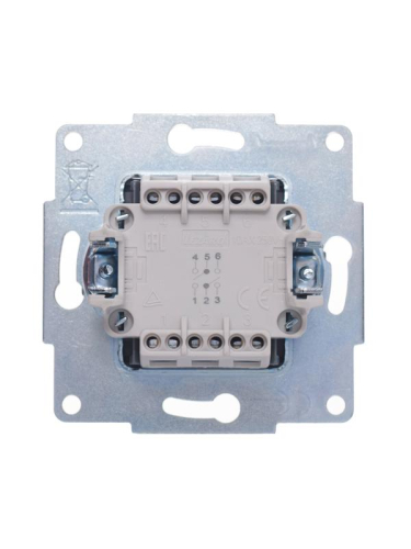 Переключатель проходной 2-кл. СП Vesna механизм жемчуж./бел. перламутр. LEZARD 742-3088-106