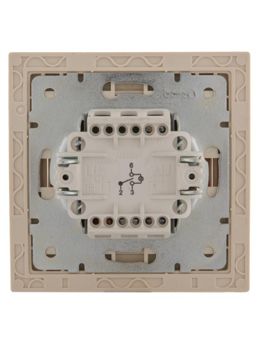 Переключатель проходной 1-кл. СП Rain с подсветкой крем. LEZARD 703-0303-114