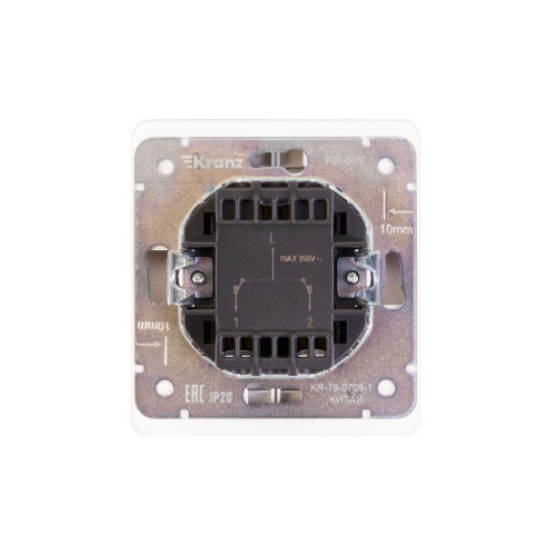 Выключатель 2-кл. СП ROUND MIELE 10А перламутр Kranz KR-78-0706-1