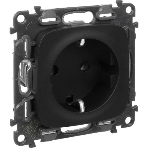 Розетка 1-м СП Valena Allure 16А IP2X 250В 2P+E винтов. клеммы механизм антрацит Leg 753945