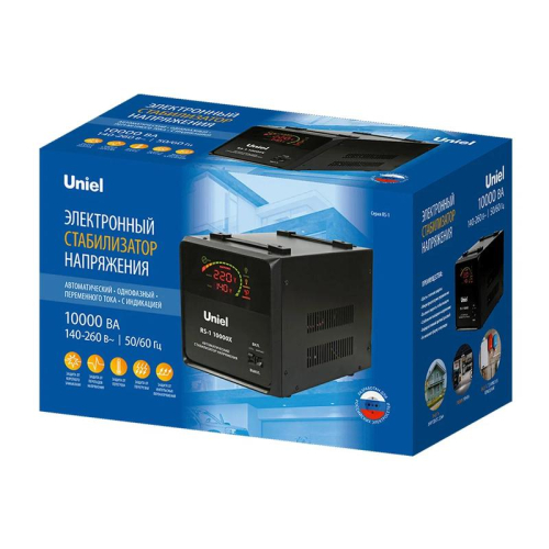 Стабилизатор напряжения RS-1 10000X 10000В.А 1ф релейный напольн. TM Uniel UL-00012860