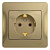 Розетка 1-м СП Glossa 16А IP20 с заземл. в сборе титан SE GSL000442