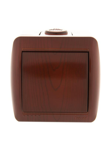 Выключатель 1-кл. ОП Nata 10А IP20 вишня LEZARD 710-0600-100