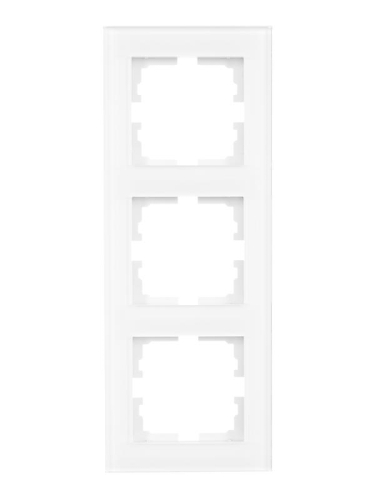 Рамка 3-местн. вертик. VESNA стекло бел. LEZARD 742-5480-153