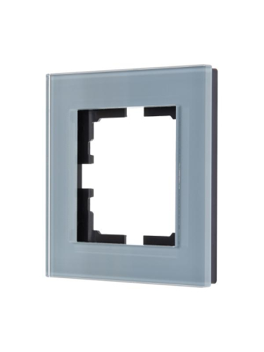 Рамка 1-местн. гориз. VESNA стекло серо-голуб. LEZARD 742-7080-146