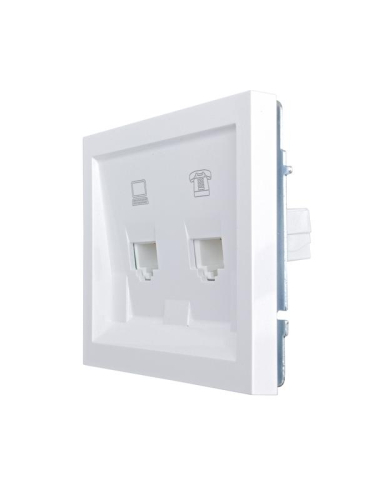 Розетка компьютер+телефон СП ZIMA бел. LEZARD 704-0288-143