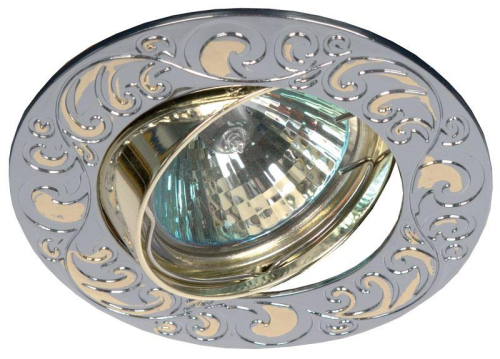 Светильник KL26А CH/G литой поворот. &quot;лианы 1&quot; MR16 12В 50Вт хром/зол. ЭРА C0043720