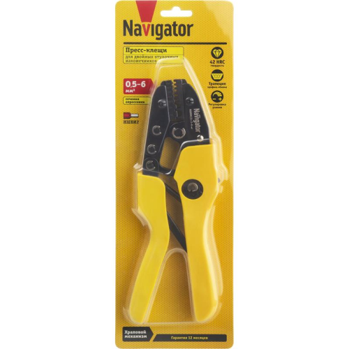 Пресс-клещи 80 382 NHT-Pkv01-M-2-6 для втулочных 2х6кв.мм Navigator 80382