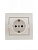 Розетка 1-м СП Deriy 16А IP20 с заземл. керамика жемчуж./бел. метал. LEZARD 702-3030-122