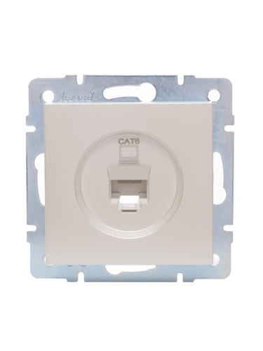 Розетка компьютерная 1-м СП Vesna механизм жемчуж./бел. перламутр LEZARD 742-3088-140