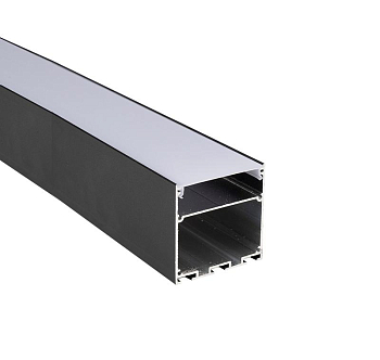 Профиль накладной PAL 5050-BLACK L2000 в комплекте: 2 глухих заглушки; рассеив. матов.; 4 клипсы крепежных; 2 подвеса по 1м Pro JazzWay 5058897