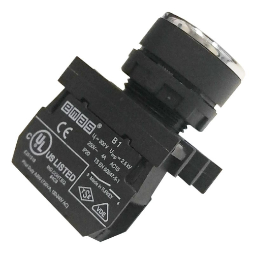 Кнопка нажимная круглая с "0" B100DH-0 черн. EMAS B100DHO