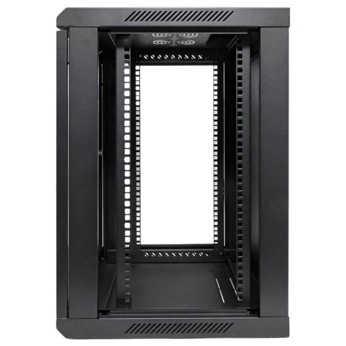 Шкаф настенный 19дюйм TERACOM PRO 12U 600х450мм дверь стеклянная с замком-ручкой черн. EKF TRP-WLL-1264-40B