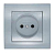 Розетка 1-м СП Бриллиант 16А IP20 без заземл. защ. шторки серебр. UNIVersal 7949841