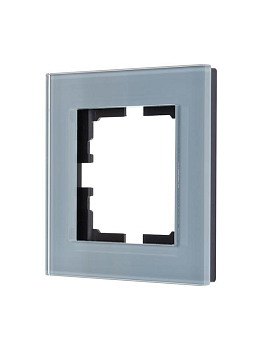 Рамка 1-местн. гориз. VESNA стекло серо-голуб. LEZARD 742-7080-146