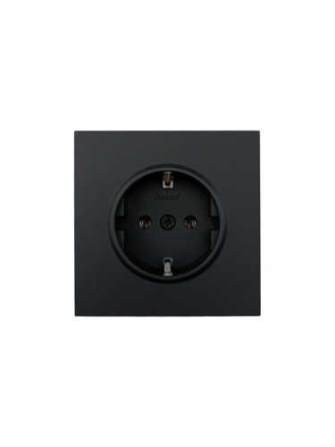 Розетка 1-мест. с/з ПБТ СП ZIMA IP20 16А безвинт. зажим черн. бархат LEZARD 704-4288-122BQC