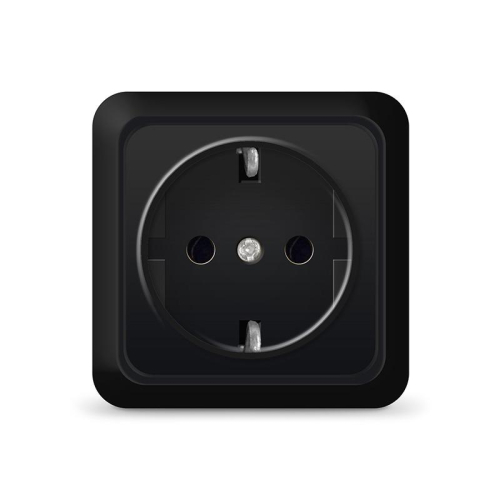 Розетка 1-м ОП Олимп 16А IP20 с заземл. черн. Universal 2227